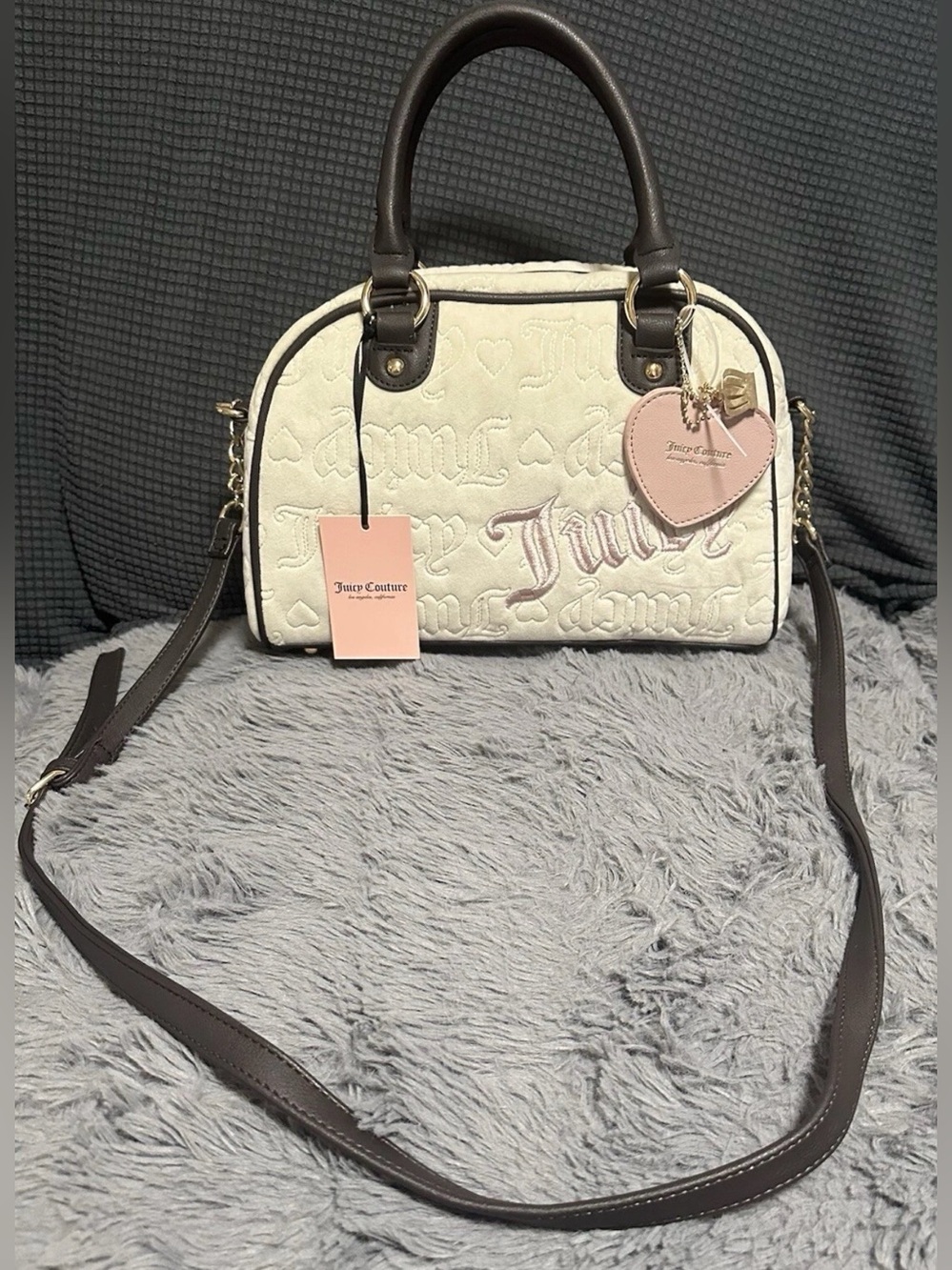 JUICY COUTURE Vintage Dreams Satchel Bag Angel Chocolate Dusty